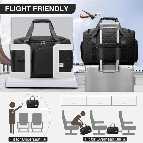 Vista 388 de Pequeña bolsa de gimnasio para mujer, bolsa de viaje con compartimento para zapatos