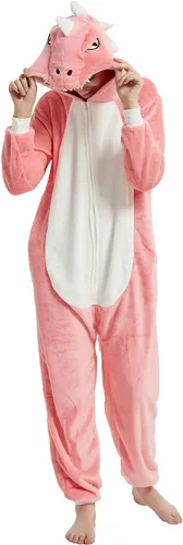 Vista 2 de CALANTA Mono de dinosaurio para adultos, disfraz de dragón T-Rex Animal para mujer, pijama de felpa de una pieza, cosplay, Halloween, Navidad
