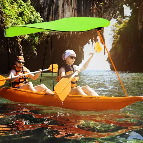 Vista 7 de KUUQA Toldo para kayak y canoa para una sola persona