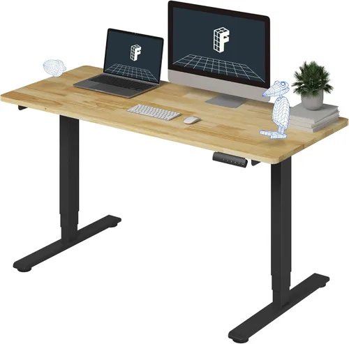 Vista 25 de FlexiSpot E6 Bamboo - Escritorio eléctrico de pie de 3 etapas con motor dual de 48 x 24 pulgadas, soporta 220 libras, altura ajustable con ajustes