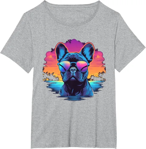Vista 41 de Camiseta de perro Bulldog Francés para hombres y mujeres, Negro