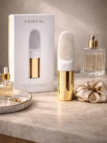 Vista 9 de DARCASE CRISTÁL - Un cepillo de limpieza facial de lujo. Doble función: limpieza profunda con cerdas de silicona y masaje ocular térmico