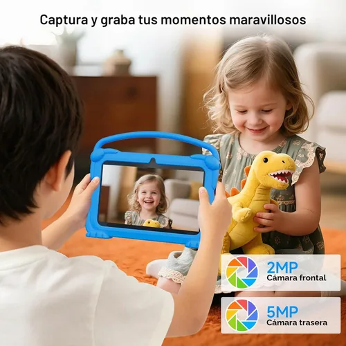 Vista 4 de YQSAVIOR Tabletas para niños, Tablet Android 12 para niños, 4 GB RAM 32 GB ROM, Tablet para niños pequeños de 7 pulgadas con pantalla IPS, control