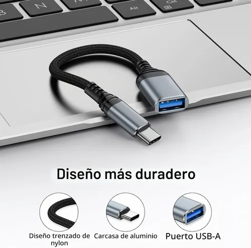 Vista 6 de Adaptador USB a USB C para iPhone 17 Pro Max/16, adaptador USB 3.0 OTG de 5 Gbps