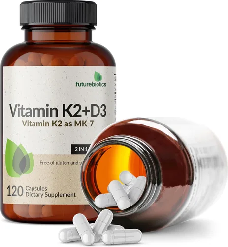Vista 6 de Futurebiotics Vitamina K2 (MK7) con suplemento D3 - Fórmula sin OMG - 5000 UI de vitamina D3 y 90 mcg de vitamina K2 MK-7, 120 cápsulas vegetarianas