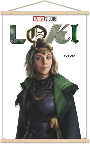 Vista 17 de Trends International Marvel Loki - Póster de pared de la serie Sylvie Feature Series, 14.725 x 22.375 pulgadas, versión enmarcada de madera