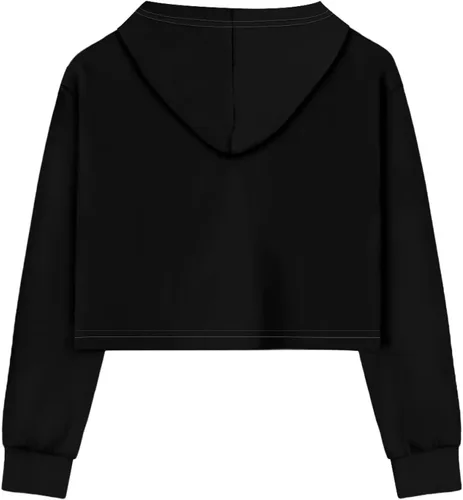 Vista 2 de DISNIMO Sudadera corta con capucha para niñas, talla 5-14, sudadera con capucha de manga larga para niños y jóvenes