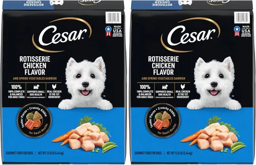 Vista 16 de Comida para perros de raza pequeña seca Cesar, Pollo Made in USA, Real chicken #1 ingredient, 26 essential nutrients, supports small breed health