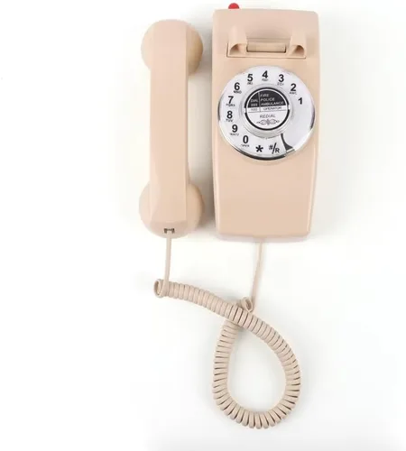 Vista 10 de Teléfono doméstico TRIMLINE vintage con cable, teléfono fijo de montaje en pared, teléfono de emergencia SOS con botón grande para personas mayores