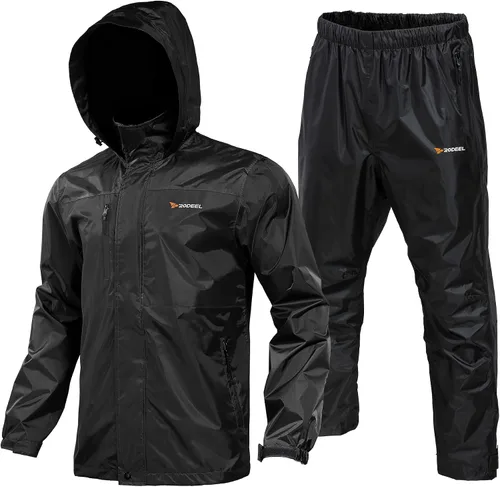 Vista 12 de Rodeel Traje impermeable para pesca para hombres (conjunto de chaqueta y pantalón de lluvia)