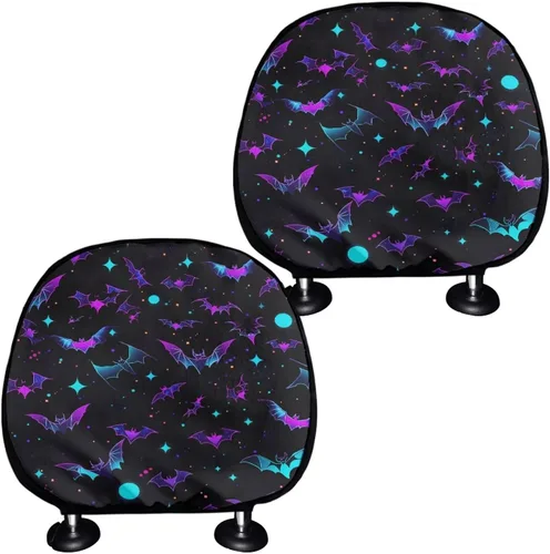 Vista 11 de Funda universal para reposacabezas de auto con estampado de vaca azteca, girasol, 2 piezas, funda universal para reposacabezas de asiento