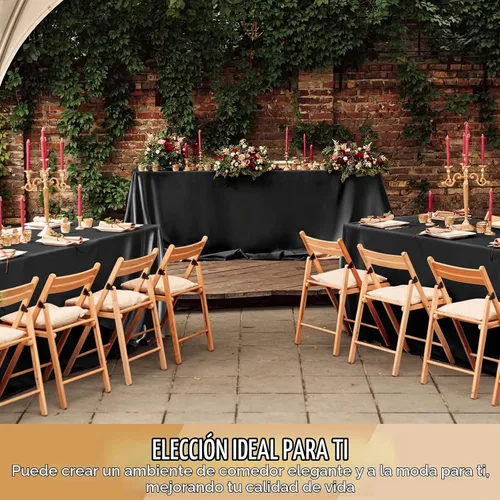 Vista 7 de Lounsweer - 8 manteles de satén para mesa, 102 x 58 pulgadas, mantel rectangular de seda suave para mesa, ideal para fiestas rectangulares, cenas