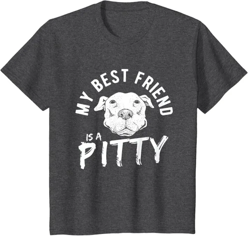 Vista 36 de My Best Friend Is A Pitty Pitties Pitbull - Camiseta Negro