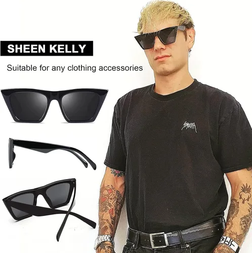 Vista 5 de Flat Top Gafas de sol para hombres mujeres Retro Designer Square Succinct Style gafas de sol lente transparente UV400