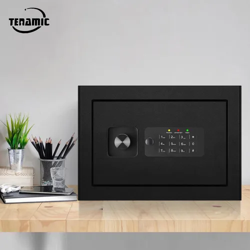 Vista 6 de Tenamic Caja de seguridad electrónica de lujo, caja de seguridad digital con teclado, caja de seguridad pequeña, caja fuerte para gabinete, aleación