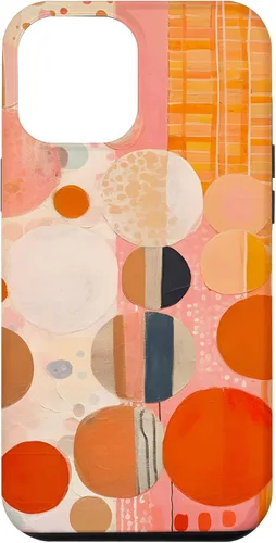 Vista 25 de iPhone 16 Abstract Boho Warm Orange and Pink Mid Century Modern Case