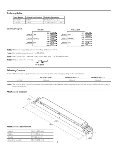 Vista 6 de Osram 57439 Optotronic 50W 120/277V AC 50/60Hz Corriente constante no regulable LED Driver OT 50W/UNV/1A4 CS L