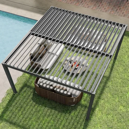 Vista 20 de Domi Pergola Screen All Aluminum, sombra de privacidad, 1 paquete, marrón