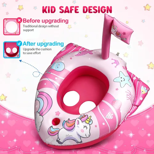 Vista 9 de HopeRock Flotadores de piscina de unicornio para niños pequeños y niños, con pistola de agua, juguetes de piscina para niñas de 3 a 8 años, juguetes