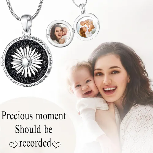 Vista 3 de Fancy Sue - Collar con medallón vintage para mujeres y niñas que sostiene imágenes, collar personalizado con foto personalizada con imagen