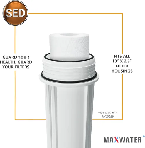 Vista 7 de Max Water Cartucho de filtro de agua de sedimentos de repuesto de 10 x 2.5 pulgadas para toda la casa, fibra de filtración soplada por fusión