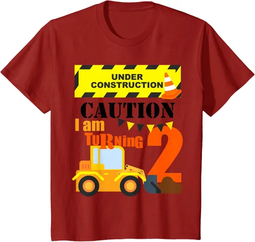 Vista 8 de Camiseta para niño de 2 años de edad con excavadora de cumpleaños para niños de 2ª construcción, Blanco, Kids 2