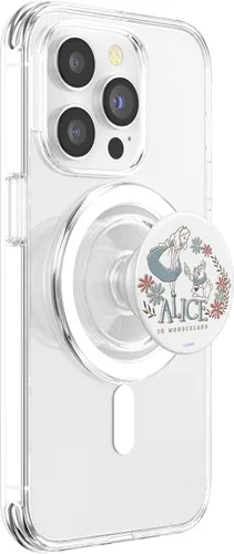 Vista 3 de Disney Alicia en el país de las maravillas y conejo blanco PopSockets Floral MagSafe PopGrip para iPhone