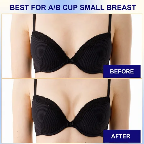Vista 2 de Sujetador de silicona con relleno para levantar los senos copas de brasier adhesivas transpirables para mujer 1 par 3 pares M