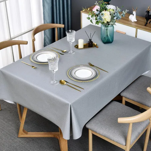 Vista 16 de TruDelve Mantel de Vinilo Resistente Mantel de Mesa de Plástico para Mesas Cuadradas Impermeable Hule Manteles para Mesa Cubierta de Mesa