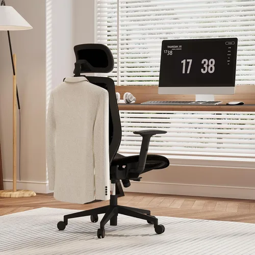 Vista 9 de SANODESK OS3 - Silla de oficina ejecutiva grande y alta, silla de computadora de malla ajustable en altura con reposacabezas ajustable y soporte