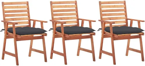 Vista 22 de Patio Dining Chairs 2 pcs with Cushions Solid Acacia Wood Dinning Room Outdoor Seating Outside Chairs Sillas para Comedor for Picnic Beach Courtyard