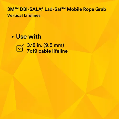 Vista 10 de 3M DBI-SALA 5000338 Componente vertical del sistema, agarrador manual de cable para uso en cable de 3/8" (9,5 mm) 7x19 línea de vida, plata