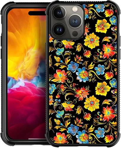 Vista 27 de ZHEGAILIAN Funda compatible con iPhone 15, fundas de caballo de baile de cristal de colores, parte trasera de vidrio templado+funda protectora