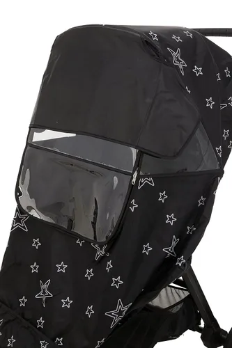 Vista 7 de First Essentials Funda de lluvia universal para cochecito, protector contra el clima de viaje para bebé, resistente al viento, impermeable, protege