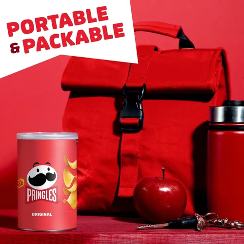 Vista 6 de Pringles - Papas fritas crujientes, bocadillos para el almuerzo, bocadillos para la oficina y los niños, listas para llevar, originales (12 latas)