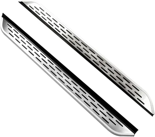 Vista 7 de 2 barras Nerf plateadas con estribos negros para Nissan X-Trail Rogue T33 2021-2023