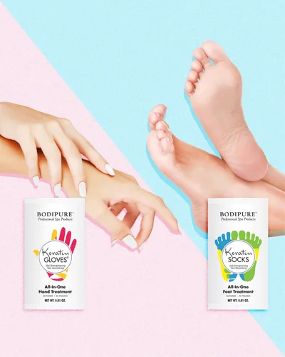 Vista 5 de Bodipure Mascarilla de mano de queratina, 24 unidades, hidratación profunda para manos secas, cuidado de uñas