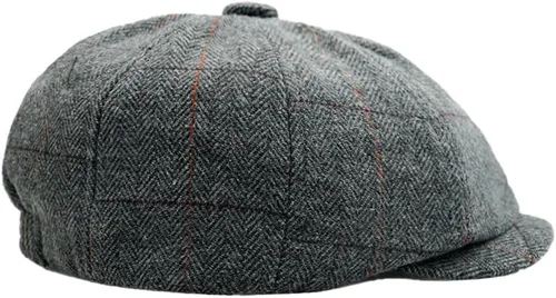 Vista 6 de Newsboy Gorra Gatsby Baker Boy Sombrero Plano Tweed Ajustable Peaky Herringbone Sombrero