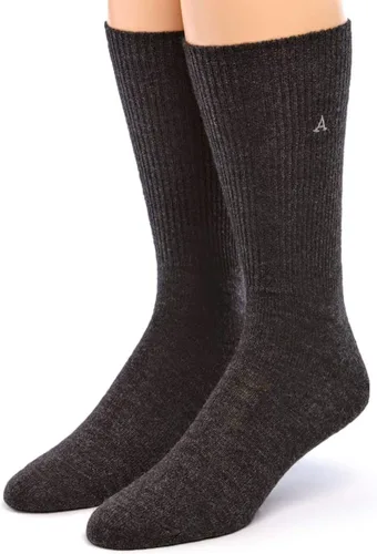 Vista 8 de WARRIOR ALPACA SOCKS - Calcetines de vestir premium de lana de alpaca bebé para hombres y mujeres Negro