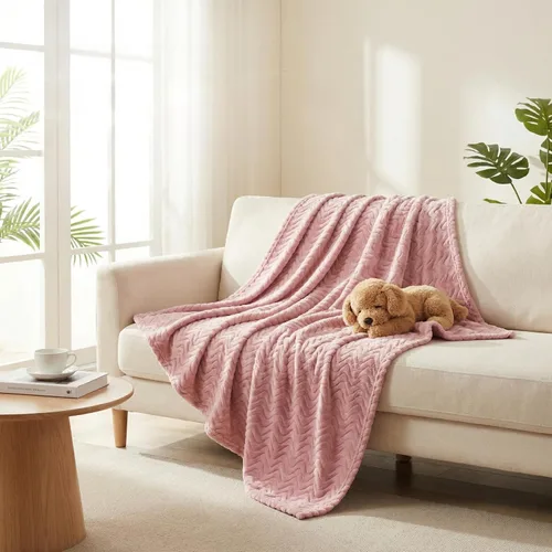 Vista 3 de Exclusivo Mezcla Large Fleece Throw Blanket for Couch, Sofa, Pink Rosa