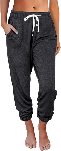Vista 2 de Paquete de 3 pantalones deportivos para mujer, holgados, cómodos, para yoga, entrenamiento, ropa quirúrgica, casual, a la moda de otoño