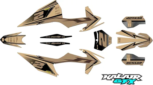 Vista 8 de Kit de gráficos para KTM Enduro 4-Stroke 250 XC-F, 350 XC-F y 450 XC-F años 2019, 2020, 2021 y 2022 Razor Series Azul-verde 16 Mil - Adhesivo