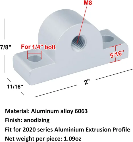 Vista 2 de Paquete de 6 conectores de rueda giratoria para perfil de extrusión de aluminio de la serie 2020 Accesorios de montaje de pies de nivelación