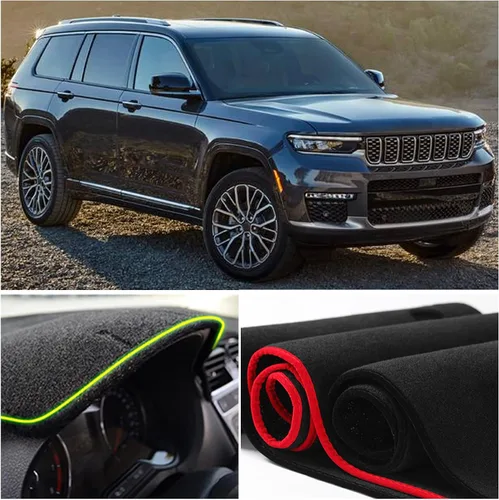 Vista 4 de Cubierta de Alfombrilla para Tablero Personalizada para Consola Central Interior Compatible con Jeep Grand Cherokee L SUV 2021 2022 2023 Accesorios
