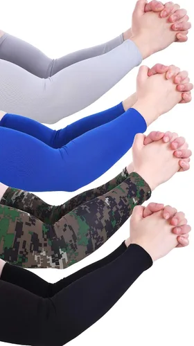 Vista 3 de 8 pares de mangas de enfriamiento unisex con protección UV para brazo de seda de hielo