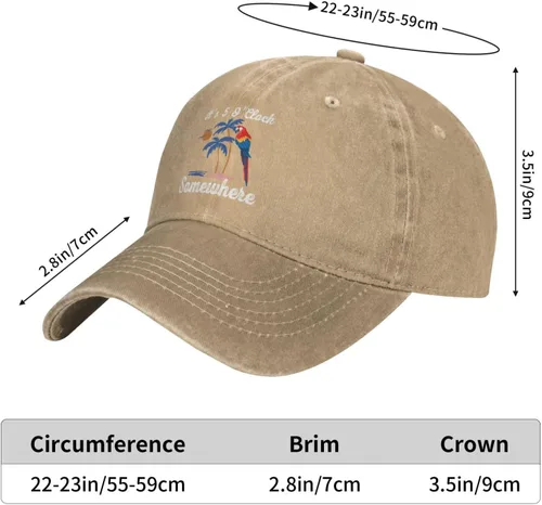 Vista 6 de 5 Oclock Somewhere Hat It is 5 Oclock Somewhere Hat for Women Baseball Hats Vintage Hat