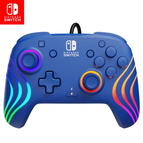 Vista 12 de PDP Gaming Afterglow Wave Wireless Nintendo Switch Pro Controller - Officially Licensed, Nintendo Switch 2, Switch Lite/OLED, RGB LED Customization