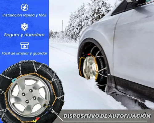 Vista 2 de Snow-Chains - Cadenas de neumáticos de fijación automática de 1 minuto de ajuste rápido, fácil instalación, cadena de tracción universal