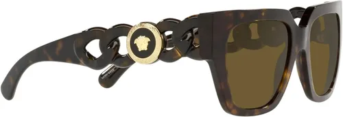 Vista 6 de Versace VE 4409F 10873 Gafas de sol cuadradas de plástico marrón lente antirreflectante marrón, Marrón