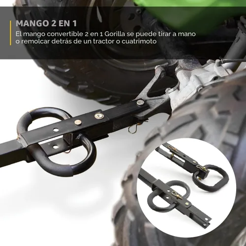 Vista 6 de Carro utilitario Gorilla Carts resistente de acero con lados desmontables y neumáticos de 13 pulgadas con capacidad de 1200 lb, Negro